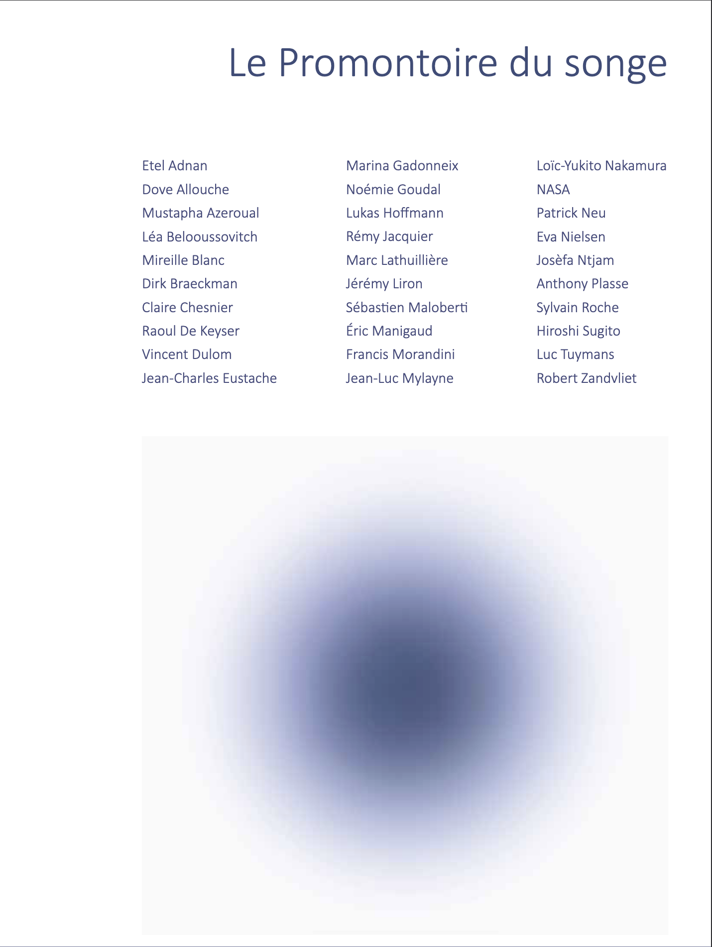 Le promontoire du songe